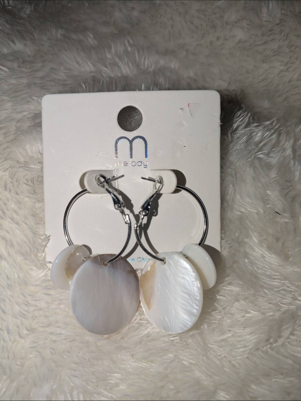 Melody White Shell Hoop Earrings - Women Jewelry
